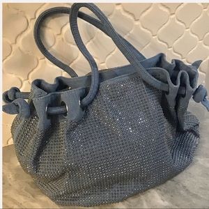 Studded Jean Shoulder Bag